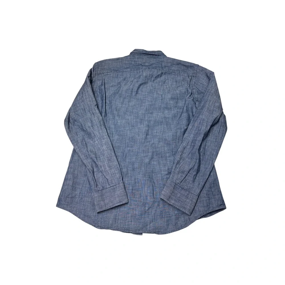 Banana Republic Soft Wash Slim Fit Chambray Shirt Mens L Blue Cotton Button Up